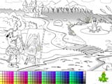 Enchanted coloring page - Juegos de vestir en la playa
