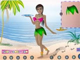 Hot beach waitress - Juegos de vestir en la playa