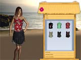 Sandy beach dressup - Juegos de vestir y pintar