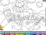 Tropical island paradise coloring - Juegos de vestir a Goku