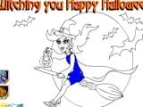 Young witch halloween coloring game - Juegos de vestir vampiros